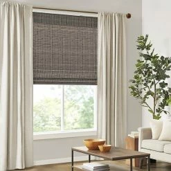 Madison Park Lyndon Bamboo Light Filtering Cordless Roman Shade Natural Ash