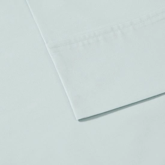 Madison Park 200 Thread Count Cotton Peached Percale Sheet Set Teal - Image 13