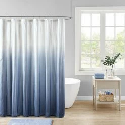Madison Park Loire Ombre Printed Seersucker Shower Curtain Taupe