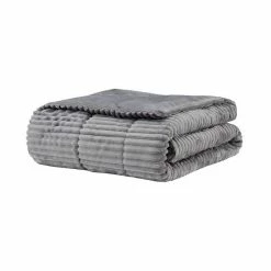 Madison Park Parker Oversized Corduroy Plush Down Alternative Throw Gray